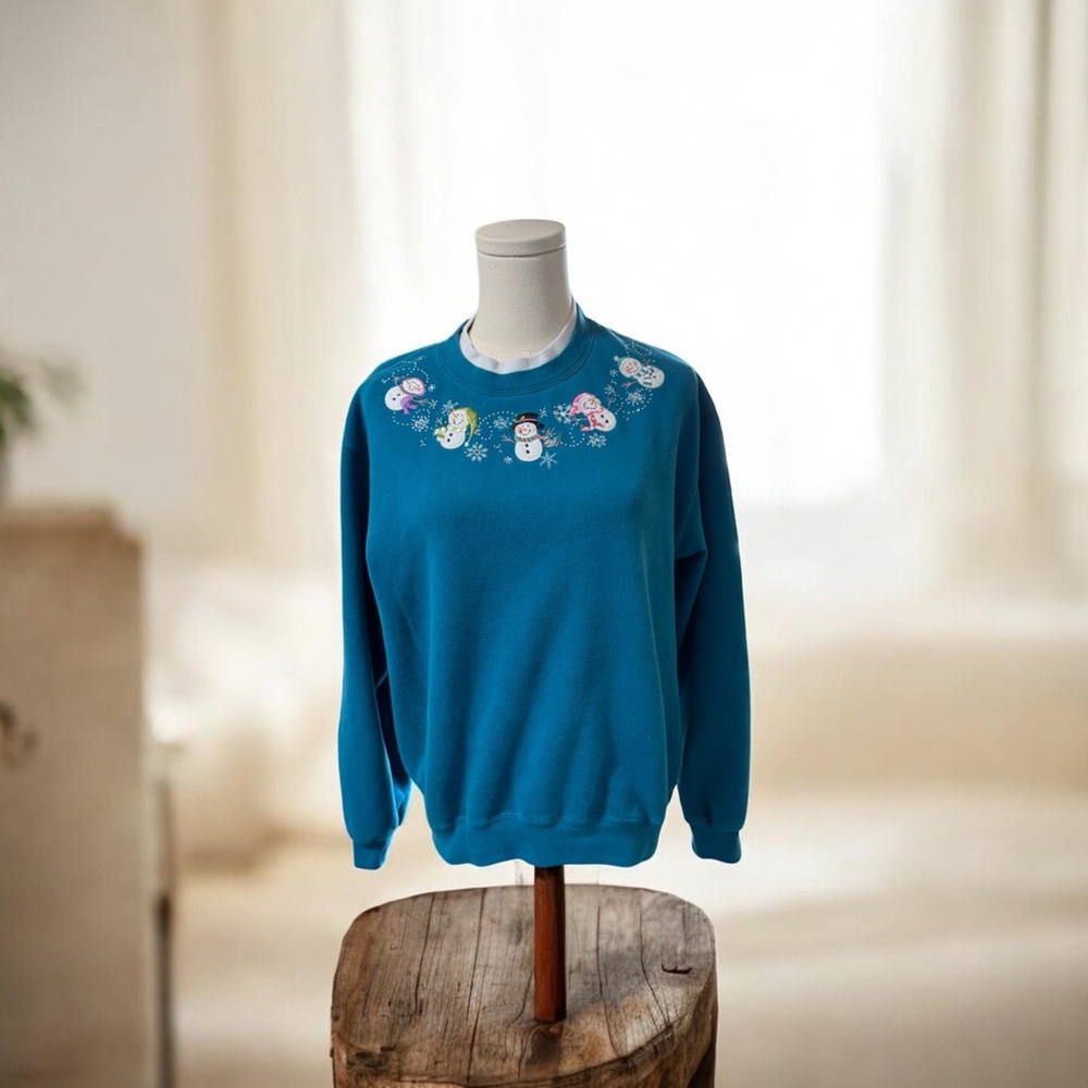 Decorated Originals Snowman Sweatshirt SZ MED